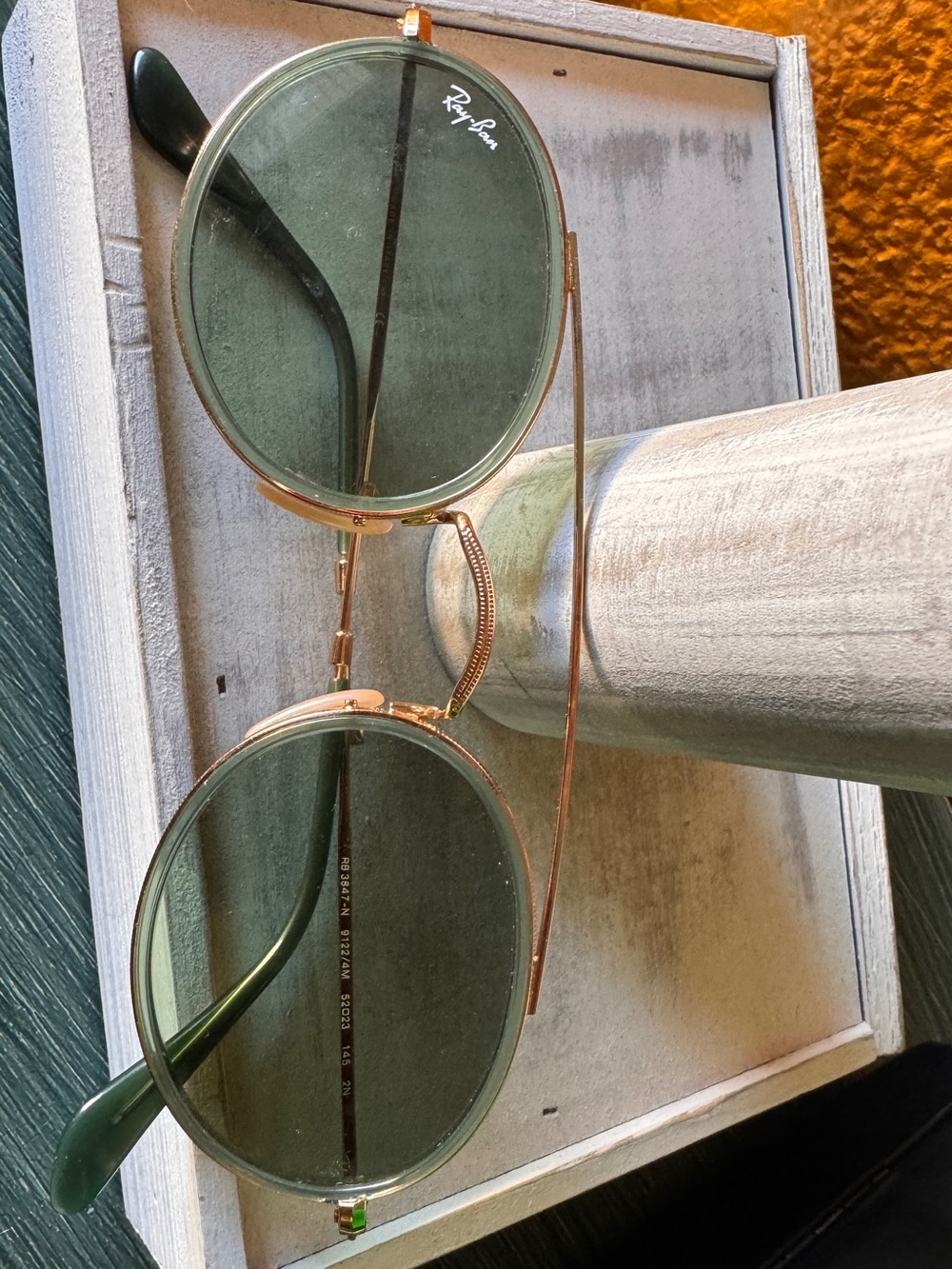 Ray-Ban RB3847N Oval Double Bridge with Green Lenses